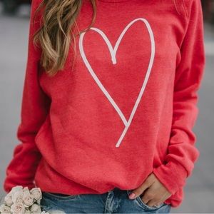 Red Heart Long Sleeve Shirt NWOT